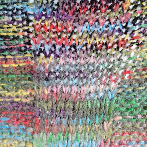 Y2K Vintage Open Knit Space-Dye Sweater Dress Rainbow, Black - Picture 13 of 15